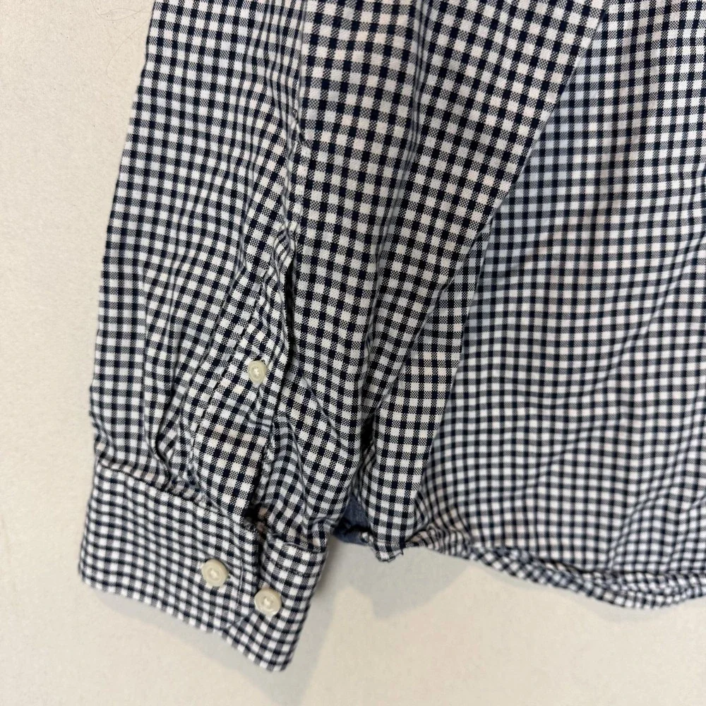 Banana Republic Shirt Mens XL Blue Check Untucked Fit Button‎ Down Oxford Casual